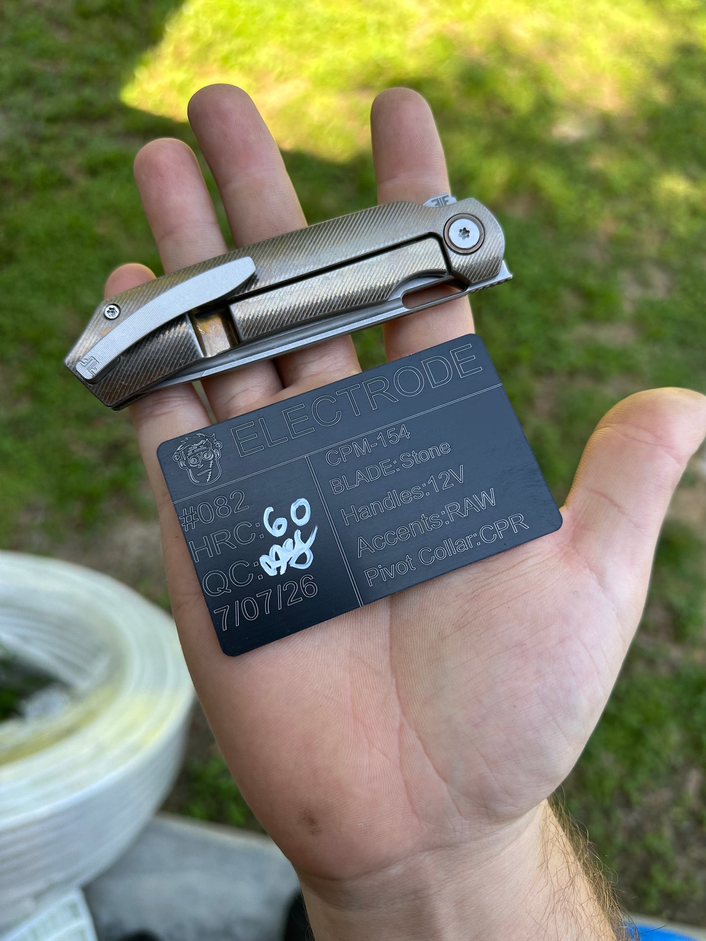The Electrode – Titanium Folding Knife Make to order