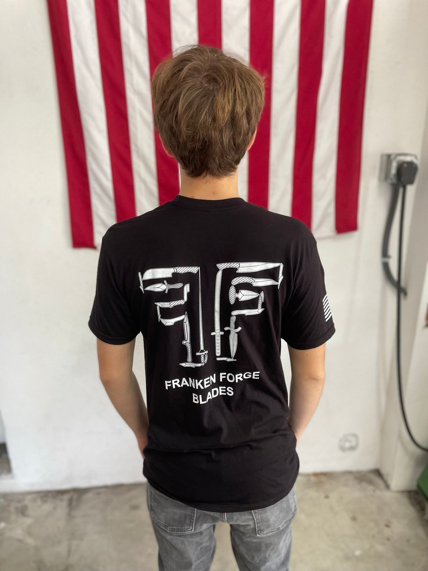 Franken Forge blades T-shirt, back to back F's