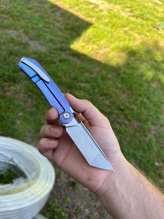 The Electrode – Titanium Folding Knife Make to order