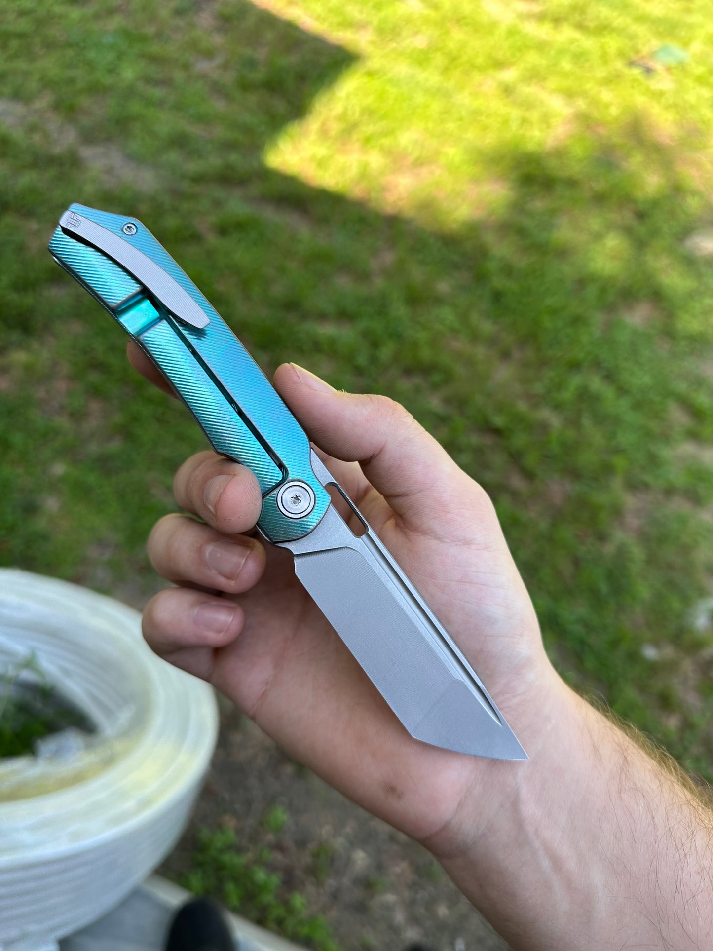 The Electrode – Titanium Folding Knife Make to order