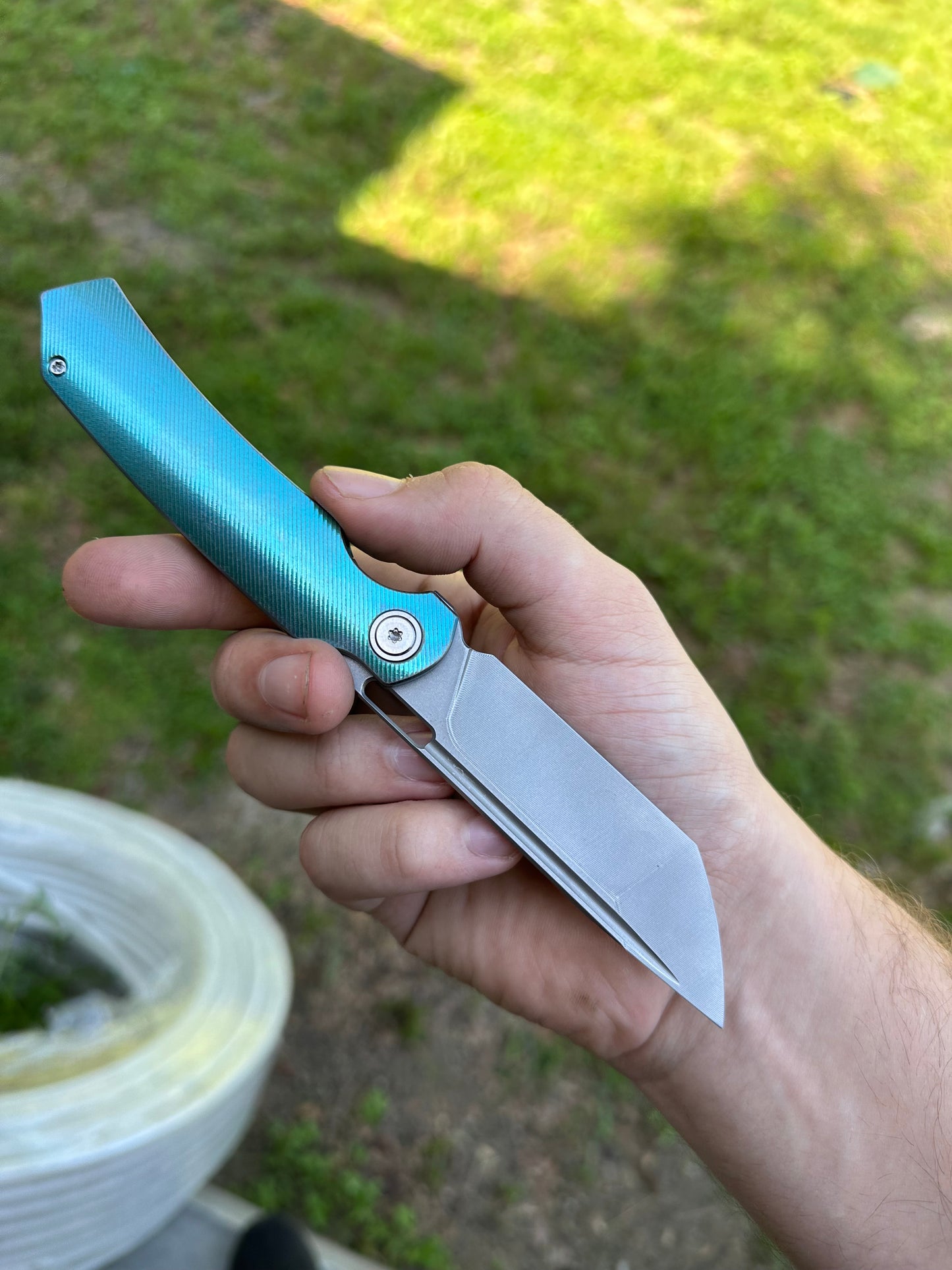 The Electrode – Titanium Folding Knife Make to order
