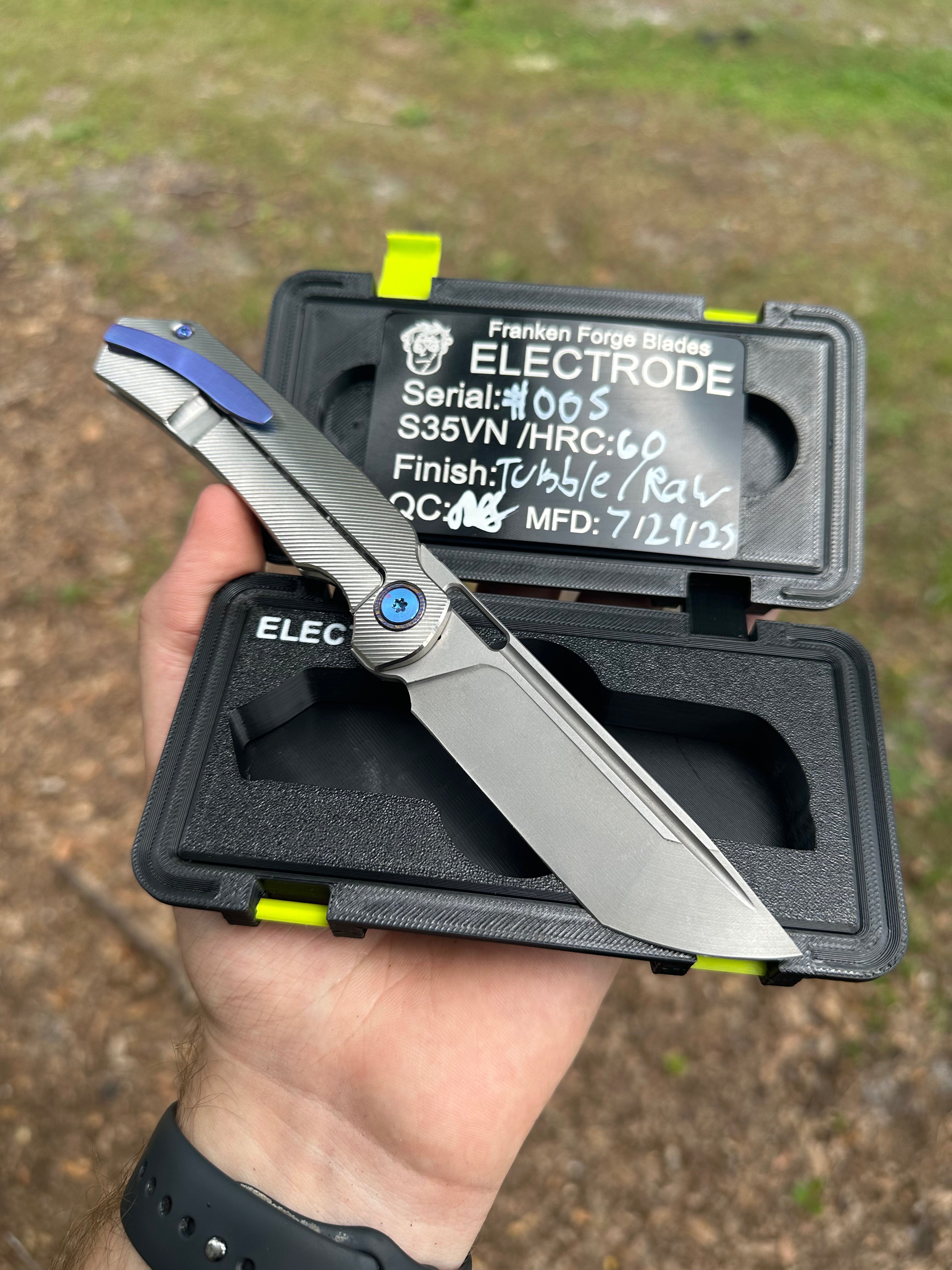 The Electrode – Titanium Folding Knife – Franken Forge Blades